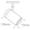 24W LED šviestuvas į magnetines sistemas MINI/MIDI/MAXI/P&P, juodas, 3000/4000K, 48V, 38°, DALI, 42114BL/B/V