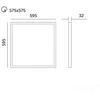 25/36/40W LED panelė CAPRI G2, 60x60cm, balta, 3000/4000/5700K, IP44, UGR19