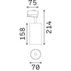 25W LED akcentinis šviestuvas į 3 fazių bėgelius FOX, juodas, 2700K, 340937