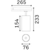 25W LED akcentinis šviestuvas į 3 fazių bėgelius FOX, baltas, 4000K, dimeriuojamas, 340968