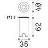 2,5W LED įleidžiamas lauko šviestuvas ROCKET-ULTRAMINI, plieno sp., 3000K, IP67, 325156