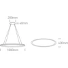 25W LED pakabinamas šviestuvas, baltas, 3000K, 63046/W