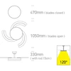 Lubinis šviestuvas 25W ventiliatorius su dimeriuojamu 32W LED šviestuvu, juodas, 3000/4000/5500K, 6300/B/V