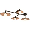 26W LED lubinis šviestuvas, juodos/rusvos sp., 2700/3000K, dimeriuojamas, 2698