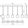 26W LED pakabinamas šviestuvas KHADI, juodos/dūmų sp., 3000K, dimeriuojamas, 01-3490