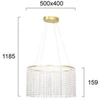 28W LED pakabinamas šviestuvas SOL, skaidrus/aukso sp., 3000K, 4306200