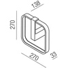 28W LED sieninis šviestuvas ORION, rusvas, 2700/3000/4000K, dimeriuojamas, 01-3887