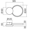 Lubinis šviestuvas 29W LED paviršinis šviestuvas CRONOS, bronzos sp., 3000K, dimeriuojamas, 01-2534
