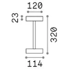 2W LED įkraunamas stalo šviestuvas TOFFEE, kavos sp., 3000K, IP54, 347868