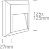 2W LED sieninis šviestuvas, baltas, 2700/3300/4000K, IP65, 67388B/W/V