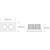 2x12W LED įleidžiamas pakreipiamas šviestuvas, baltas, 3000K, 51212E/W/W