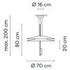 2x5,6W LED pakabinamas šviestuvas FLAMINGO, grafito sp., 2700K, dimeriuojamas