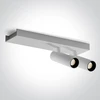 2x5W LED lubinis šviestuvas, baltas, 3000K, pakreipiamas, 65004B/W/W