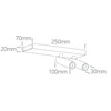 2x5W LED lubinis šviestuvas, juodas, 3000K, pakreipiamas, 65004B/B/W