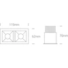 2x6,5W LED įleidžiamas šviestuvas, baltas, 3000K, 50207B/W/W