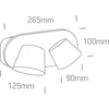 Sieninis šviestuvas 2x6W LED skaitymo lempa, balta, 3000K, 65740A/W/W