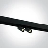 2x6W LED šviestuvas į magnetines sistemas MINI/MIDI/MAXI/P&P, juodas, 3000/3500/4000K, 48V, 38°, 42108A/B/V