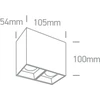 Lubinis šviestuvas 2x7W LED paviršinis šviestuvas, baltas, 3000K, 12207B/W/W