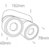2x8W LED lubinis šviestuvas, baltas, 3000/3500/4000K, 12208LA/W/V
