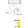 30W LED akcentinis bėgelio šviestuvas, juodas, 3000K, reguliuojamas šviesos kampas, 65650CT/B/W