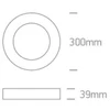 Lubinis šviestuvas 30W LED apvalus plafonas, baltas, 2700/3000/4000K, 62130F/W/V