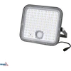 30W LED įkraunamas prožektorius su saulės baterija ir judesio davikliu, juodas, 4000K, IP65