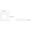 Lubinis šviestuvas 30W LED kvadratinis plafonas, baltas, 2700/3000/4000K, 62130AF/W/V