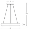30W LED pakabinamas šviestuvas, baltas, 3000K, dimeriuojamas, 2045