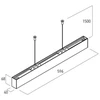 Pakabinamas šviestuvas 30W LED paviršinis/pakabinamas linijinis šviestuvas XUNO SYSTEM, baltas, 4000K, IP40