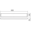 30W LED sieninis šviestuvas PEPAS, juodas, 3000K