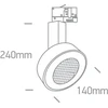 30W LED šviestuvas į bėgelius, baltas, 3000K, 65652T/W/W