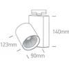 30W LED šviestuvas į bėgelius, juodas, 3000K, 65612NT/B/W