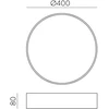 32,5W LED lubinis šviestuvas PARIS, baltas, 2700/3000/4000K, IP54, P4028170B