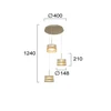 34W LED pakabinamas šviestuvas LUXE, žalvario/gintaro sp., 3000K, 4346300