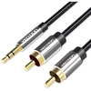 Vention audio kabelis 3.5mm - 2x RCA 3m - Juodas