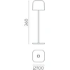 3,5W LED įkraunamas stalo šviestuvas STROLL, matinės baltos sp., 2200/2700K, IP65, dimeriuojamas, S8218031B