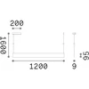 Pakabinamas šviestuvas 35W LED pakabinamas linijinis šviestuvas STEEL, baltas, 3000K, šviečia į viršų ir į apačią, 348407