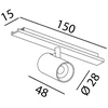 3,5W LED šviestuvas TUB XS A į magnetinę sistemą MINI_LINE 42, baltas, 3000K, dimeriuojamas