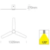 Lubinis šviestuvas 35W ventiliatorius su dimeriuojamu 22W LED šviestuvu, baltas, 3000/4000/5500K, 6310C/W/V