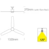 Lubinis šviestuvas 35W ventiliatorius su dimeriuojamu 22W LED šviestuvu, juodas/šviesaus medžio sp., 3000/4000/5500K, 6308L/B/V