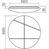 Lubinis šviestuvas 36W LED plafonas NELLA, baltas, 3000/4000/6500K