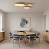 38W LED lubinis šviestuvas CORA, medžio/baltos sp., 2700/3000K, P4015170OAK