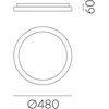 38W LED lubinis šviestuvas GRACE, baltas, 2700/3000/4000K, dimeriuojamas, P3848172BDT