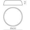 38W LED lubinis šviestuvas OSLO, baltas, 2700/3000/4000K, dimeriuojamas, P3999170BDT