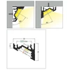 3m LED juostos profilis CORNER10 BC/UX, neanoduotas aliuminis