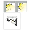 3m LED juostos profilis CORNER14 EF/TY, neanoduotas aliuminis