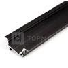 3m LED juostos profilis DIAGONAL14 F/TY, juodai anoduotas