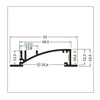 3m LED juostos profilis FLAT8 H/UX, juodai anoduotas