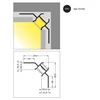 3m LED juostos profilis UNI-TILE12 C PLUS, 90 laipsnių, anoduotas aliuminis