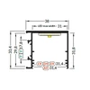 3m LED juostos profilis VARIO30-03 ACDE-9/TY, neanoduotas aliuminis